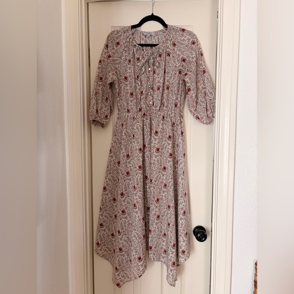 Polagram Floral and Paisley Cream Dress